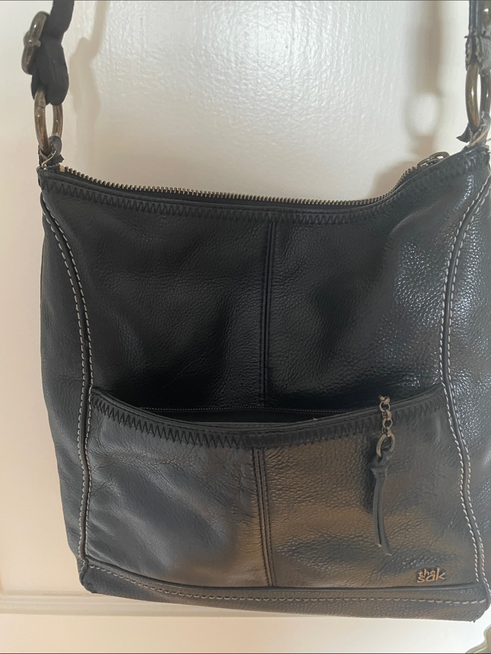 The Sak Black Pebbled Leather Crossbody Bag - Picture 3 of 6